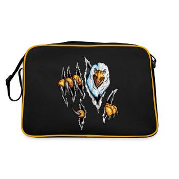 Kratzer Adlerklauen Raubvogel Design Adlerauge - Retro Tasche - Schwarz/Gold - Hinten