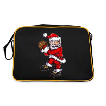 Christmas Baseball Santa Claus Baseball Pitcher - Retro Bag - black/gold - Back