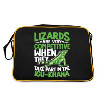 Lizards Competitive When They Take Part In The - Retro Tasche - Schwarz/Gold - Hinten