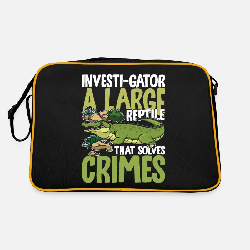 Investi-Gator A Large Reptile That Solves Crimes Retro Tasche
