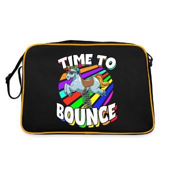 Time To Bounce für Männer und Frauen - Retro Tasche - Schwarz/Gold - Hinten