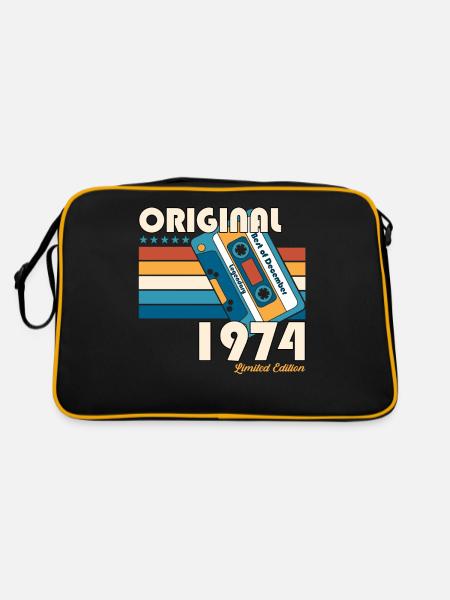 December Born 1974 48th birthday gift - Retro Bag - black/gold