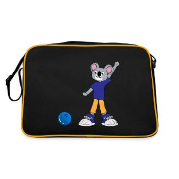 Koala plays bowling - Retro Bag - black/gold - Back