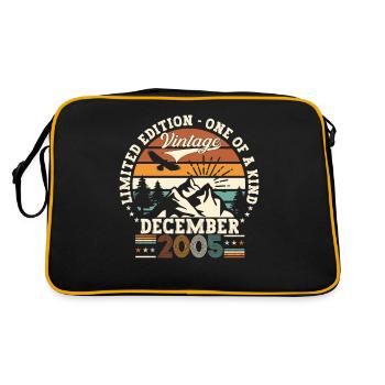 Décembre Année 2005 Cadeau du 17e anniversaire - Sac Retro - noir/or - Dos