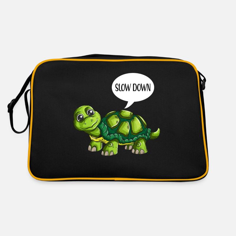 Cute turtle chills slow down Retro Bag