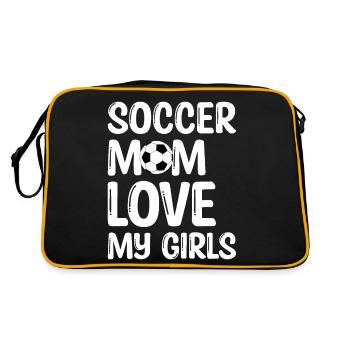 Fußball Mutter Fussball Spielerin - Retro Tasche - Schwarz/Gold - Hinten