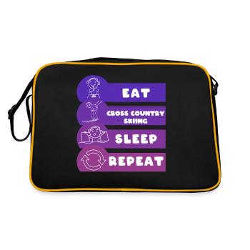 Manger Ski de fond Sommeil Répéter - Sac Retro - noir/or - Dos