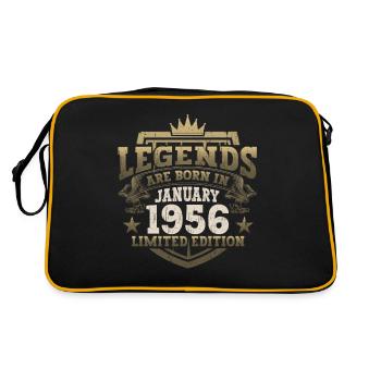 Né en 1956 janvier 67e anniversaire Homme cadeau - Sac Retro - noir/or - Dos