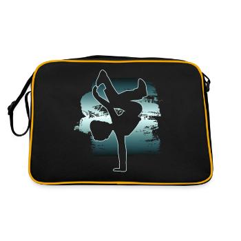 Breakdancer Breakdancing Tänzer - Retro Tasche - Schwarz/Gold - Hinten