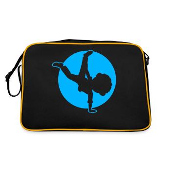 Breakdancer Junge Breakdancing - Retro Tasche - Schwarz/Gold - Hinten