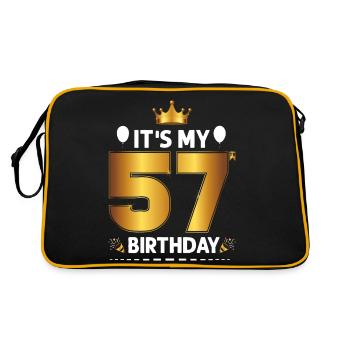 57 Birthday 57 Years Happy Birthday - Retro Bag - black/gold - Back