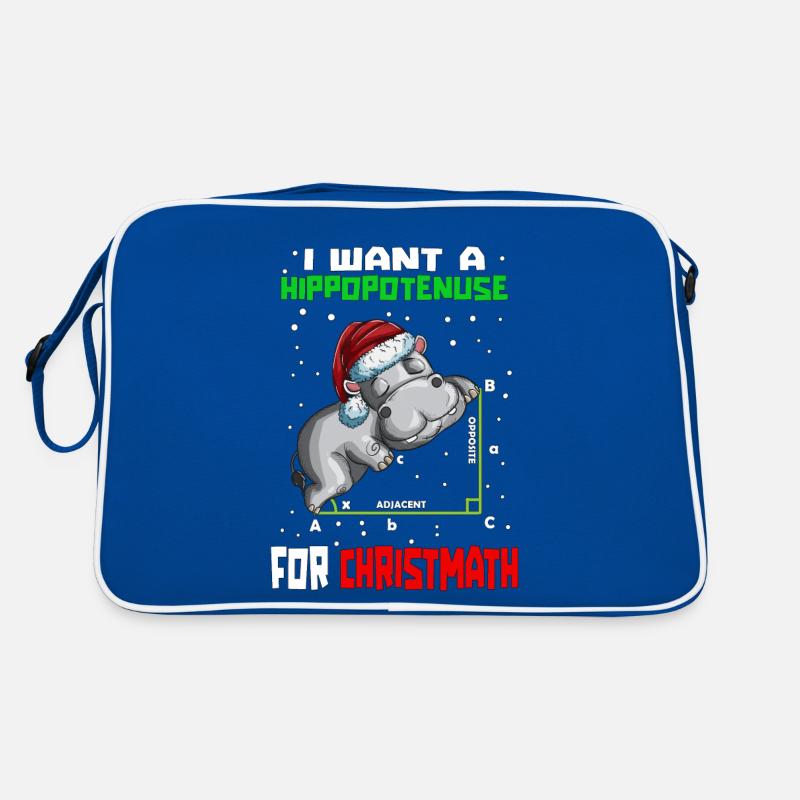 Learn math funny hippopotamus at Christmas Retro Bag