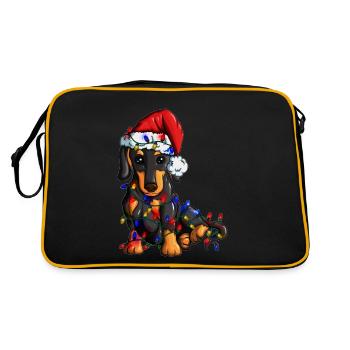 Teckel Chien Fan Dog Lovers Noël - Sac Retro - noir/or - Dos