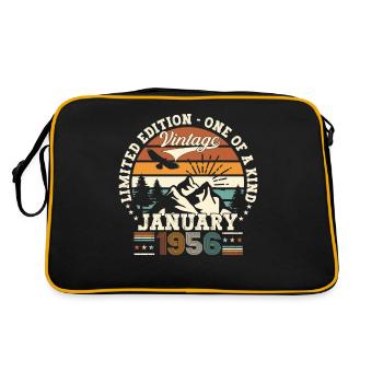 Né en 1956 janvier 67e anniversaire Homme cadeau - Sac Retro - noir/or - Dos