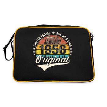 Né en 1956 janvier 67e anniversaire Homme cadeau - Sac Retro - noir/or - Dos