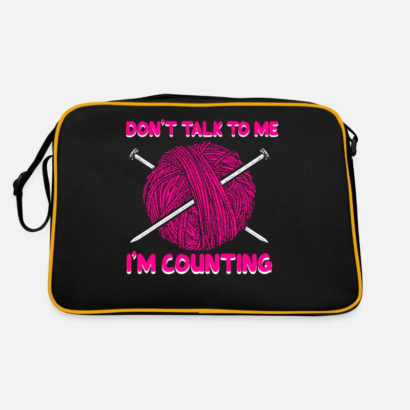 Funny knitting sewing crocheting Retro Bag