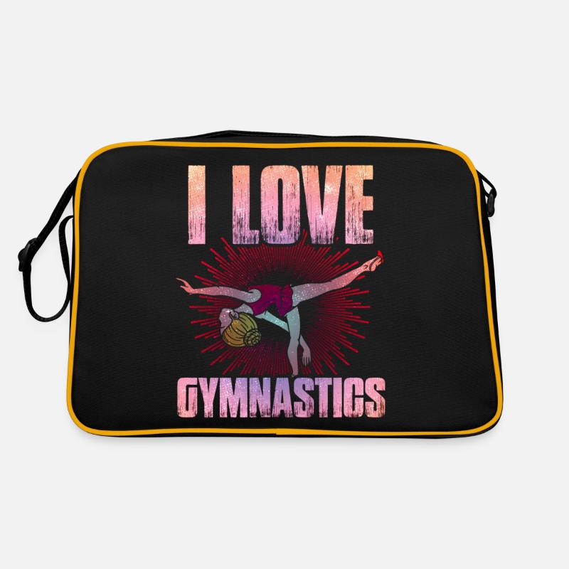 Gymnastik Mädchen Turnen Akrobatik - Retro Tasche - Schwarz/Gold