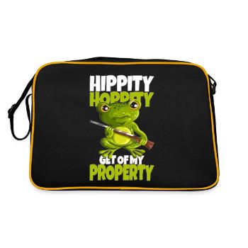 Bad frog saying down from my property - Retro Bag - black/gold - Back