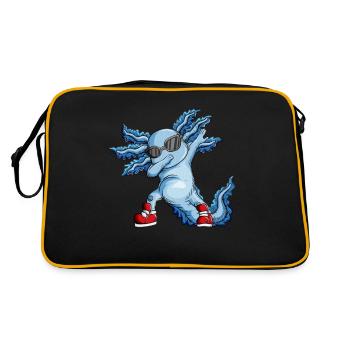 Axolotl avec chaussures de danse rouges Lunettes de soleil Dabbing - Sac Retro - noir/or - Dos