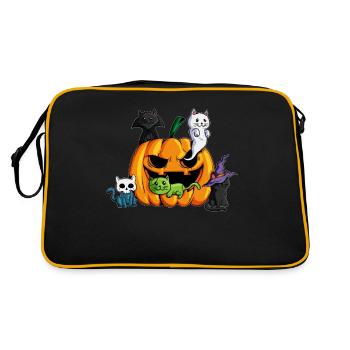 Amoureux des chats Halloween Chat Vampire Chat Sorcière - Sac Retro - noir/or - Dos
