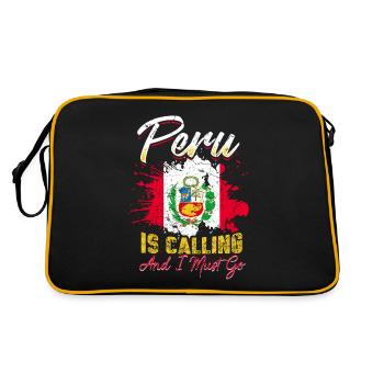 Drapeau du Pérou - Sac Retro - noir/or - Dos