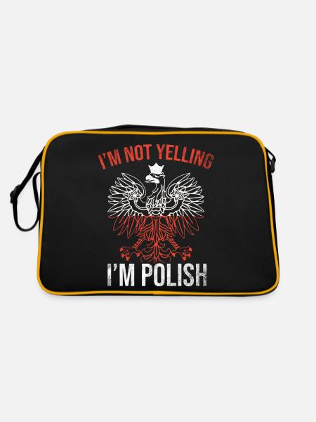 Pologne Drôle Polska Polski - Sac Retro - noir/or - Dos