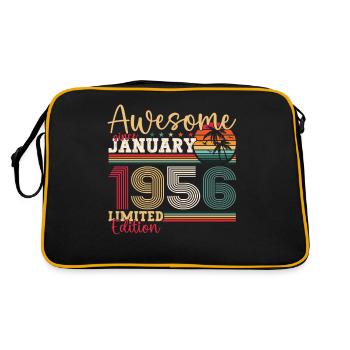 Né en 1956 janvier 67e anniversaire Homme cadeau - Sac Retro - noir/or - Dos