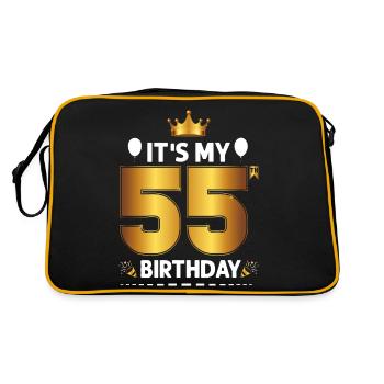55 Anniversaire 55 ans Joyeux anniversaire - Sac Retro - noir/or - Dos