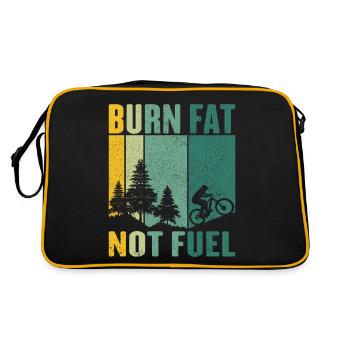 Fahrrad fahren Umweltschutz Sprit sparen Sport - Retro Tasche - Schwarz/Gold - Hinten