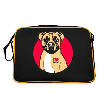 Boxer chien aime le chien - Sac Retro - noir/or - Dos