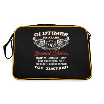 61. Geburtstag Oldtimer Jahrgang 1962 Geschenk - Retro Tasche - Schwarz/Gold - Hinten