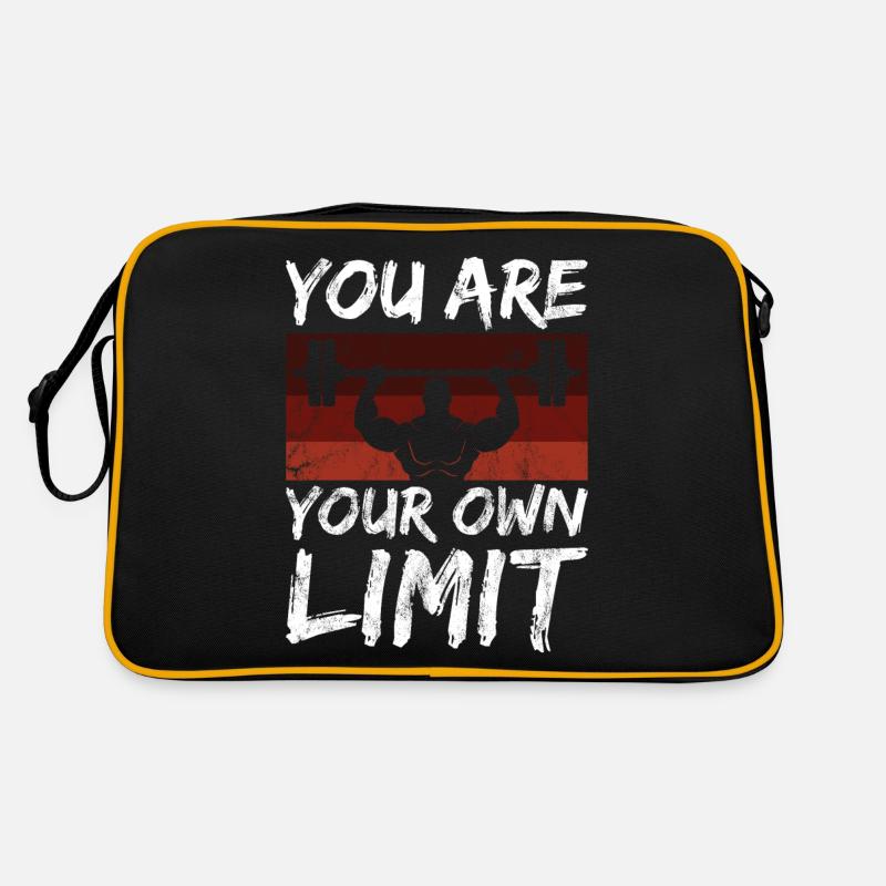 Pump weight training Quote your limit mindset Retro Bag