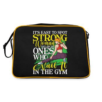 It's Easy To Spot Strong Woman - Retro Tasche - Schwarz/Gold - Hinten