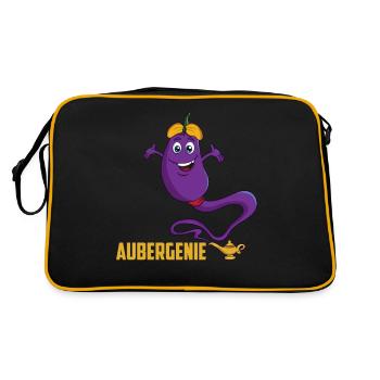 Eine Vegane lila Aubergenie für arabische Nächte - Retro Tasche - Schwarz/Gold - Hinten