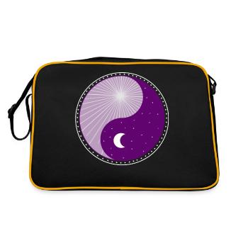 Yin Yang - Day Night - Graphics - Sun - Moon - Retro Bag - black/gold - Back