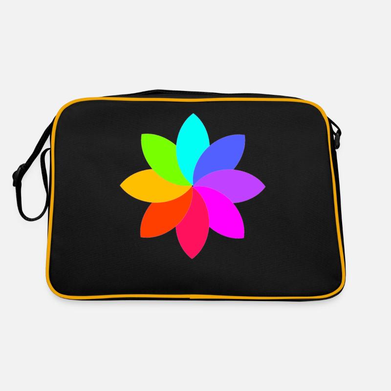 Fleur arc-en-ciel - Couleurs arc-en-ciel - Graphique de fleur Sac Retro