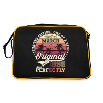 March Born 1998 25th birthday Man Original 98 - Retro Bag - black/gold - Back