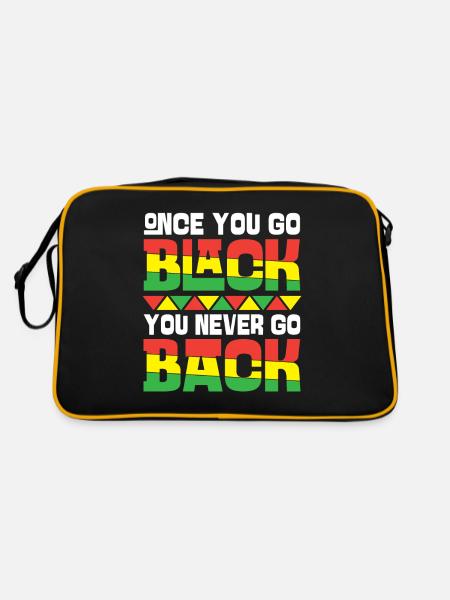 Black Histroy Month Stolz Afro Americkaner für - Retro Tasche - Schwarz/Gold - Hinten