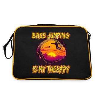 Base Jumping Is My Therapy - Retro Tasche - Schwarz/Gold - Hinten