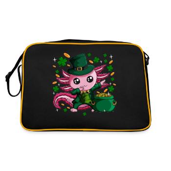 Un mignon triton gobelin fait du dabbing le jour de la St Patriks - Sac Retro - noir/or - Dos