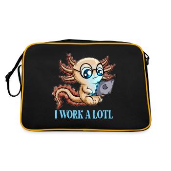 Drôle de dire Travail Cadeau Je travaille beaucoup - Sac Retro - noir/or - Dos