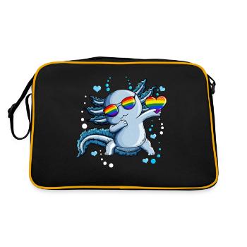 Coeurs Bulles Sous-marine LGBTQ Coeur Axolotl - Sac Retro - noir/or - Dos