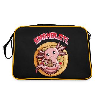 Axolotle aime les collations Snaxolotl jeu de mots amusant - Sac Retro - noir/or - Dos