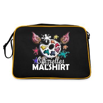 Maler Handwerkskünstler Künstler Farbenpalette - Retro Tasche - Schwarz/Gold - Hinten