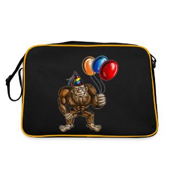 Bigfoot Birthday Party Mythical Creature Mystery - Sac Retro - noir/or - Dos