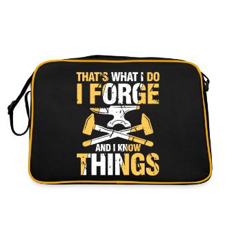 That's What I Do I Forge And I Know Things - Retro Tasche - Schwarz/Gold - Hinten