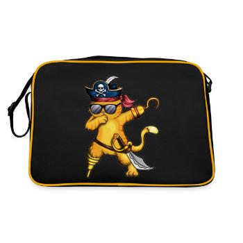 Pirate Chat Pirate Costume Chat Squelette Poisson - Sac Retro - noir/or - Dos