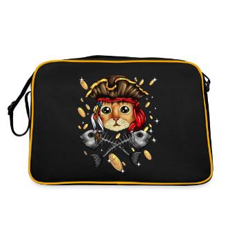 Pirate Chat Pirate Costume Chat Squelette Poisson - Sac Retro - noir/or - Dos