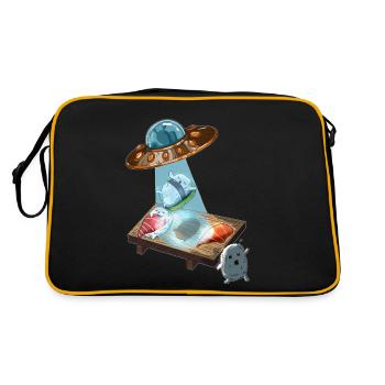 Japanese Sushi Kawaii Aisa Cuisine Rice Fish - Retro Bag - black/gold - Back