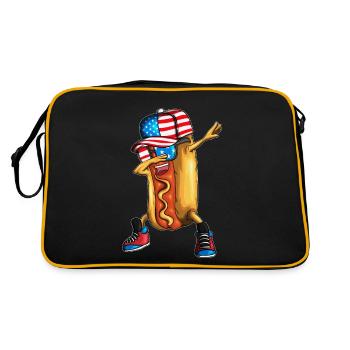 Drôle de hot-dog dabbing restauration rapide cuisine - Sac Retro - noir/or - Dos